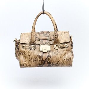 Jimmy Choo‎ Python Handbag Tan Snake Print Satchel